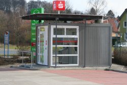 <h5>WEIRO® container</h5> as a self-service center for the Sparkasse bank.