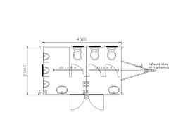 <h5>WEIRO® Toilettenwagen RASANT</h5>mit 4 m Aufbaulänge, 80 km/h, mit Kugelkupplung.