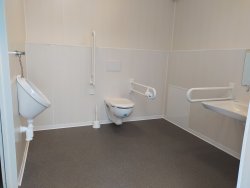 <h5>WEIRO® container</h5>
as sanitary container, specially equipped for disabled persons