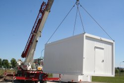 <br>Installation of an office container system. The dimensions, floor plans, locations, and number of windows and doors can be specified by the customer.