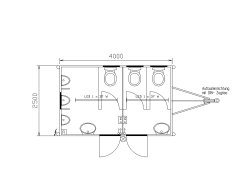<h5>WEIRO® Toilet Trailer SOLID</h5>with a body length of 4 m, 25 km/h, with DIN drawbar eye.