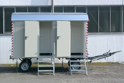 <h5>WEIRO® Toilet Trailer SOLID</h5>with a body length of 4 m, 25 km/h, with DIN drawbar eye.